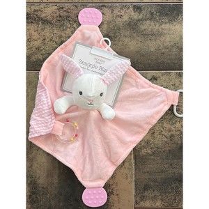 Modern Baby Snuggle Blankie Pink Stripes BUNNY Security Blanket Lovey Toy New